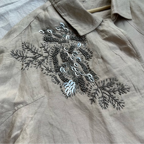 Beige Embellished Shirt - Picture 4 of 8